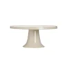 3R Studios Single-Tier White Stoneware Cake Stand with Multicolor Flowers