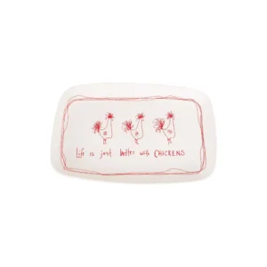3R Studios "Life is Just Better with Chickens" Stoneware Platter