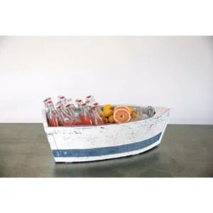 3R Studios Wood Decorative Boat with Tin Insert
