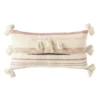3R Studios Pink and Brown Striped Kilim Lumber 28 in. x 14 in. Throw Pillow