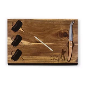 TOSCANA 15 in. Ratatouille Delio Acacia Cheese Board and Tools Set