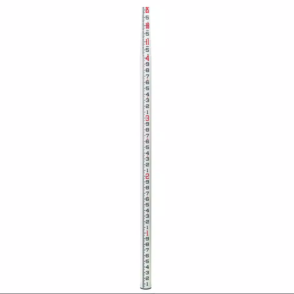 AdirPro 25 ft. Surveyor Oval Shaped Leveling Grade Rod in 10ths Scale