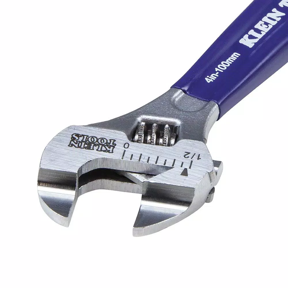 Klein Tools Slim-Jaw Adjustable Wrench, 4 in.