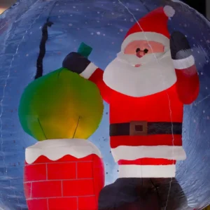 Airblown 5.5 ft. Projection Inflatable Snow flurry-Snow Globe Santa On The Rooftop Scene