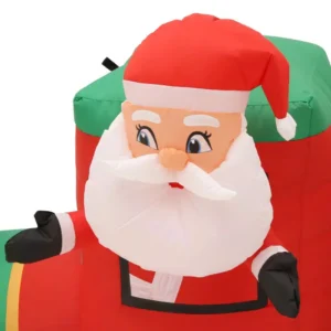 Airblown 12 ft. W Inflatable Pre-Lit Plush Santa in Circus Train