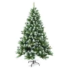 ALEKO 7 ft. Unlit Flocked Artificial Christmas Tree with Pine Cones