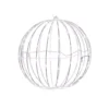 Alpine Corporation 16 in. Diameter Foldable Metal Sphere Ornament with Multi-Colored LED Lights