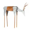 Alpine Corporation 20 in. Tall Metal Rustic Grazing Reindeer Christmas Decoration