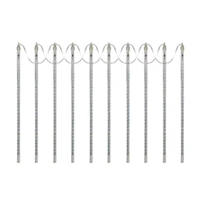 Alpine Corporation Hanging Icicle Lights with Chasing Warm White LED Lights