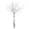 Alpine Corporation 39 in. Tall Silver Metallic Foil Tree Stake with Warm White LED Lights