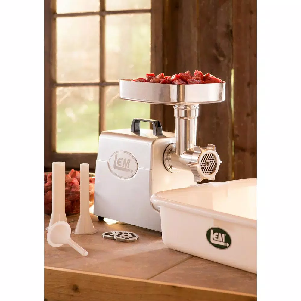 LEM Mighty Bite #8 Electric Meat Grinder with 3 Stuffing Tubes and Meat Stomper