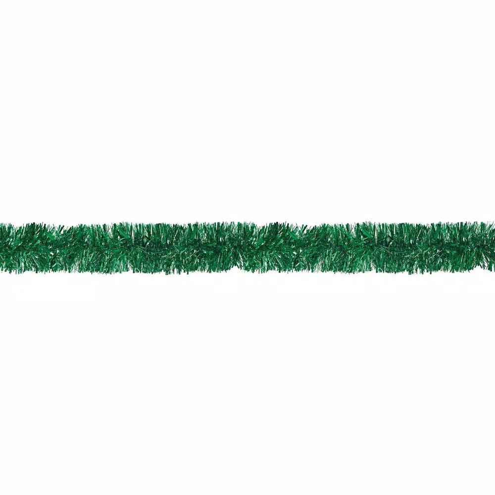Amscan 9 ft. Green Tinsel Boa Garland (2-Pack)