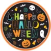 Amscan 7 in. x 7 in. Paper Halloween Friends Round Plates