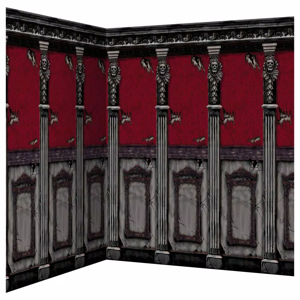 Amscan 48 in. Halloween Gothic Mansion Scene Setter Room Roll (2-Pack)