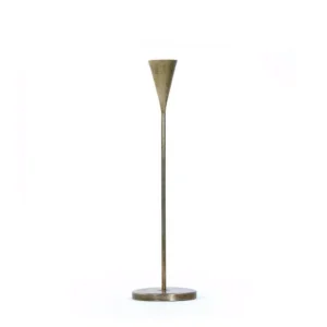 Zentique Upturned Cone Antique Gold Small Candle Holder