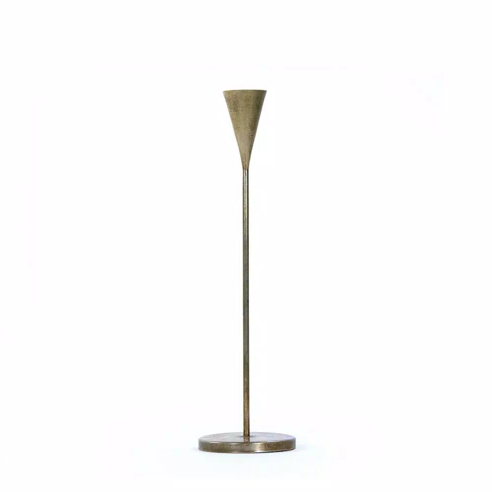 Zentique Upturned Cone Antique Gold Small Candle Holder