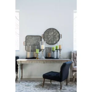 A & B Home Ravello Round Antique Tray