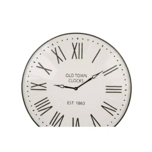Glitzhome 31.5 in. Oversized Farmhouse Metal Enamel Wall Clock