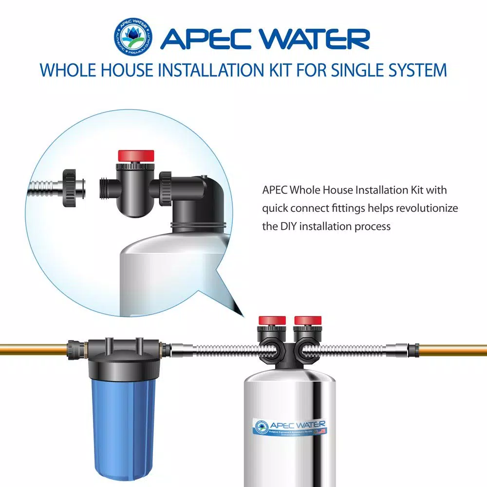 APEC Water Systems APEC Whole House System Single Tank Installation Kit for Water Filter or Water Softener System