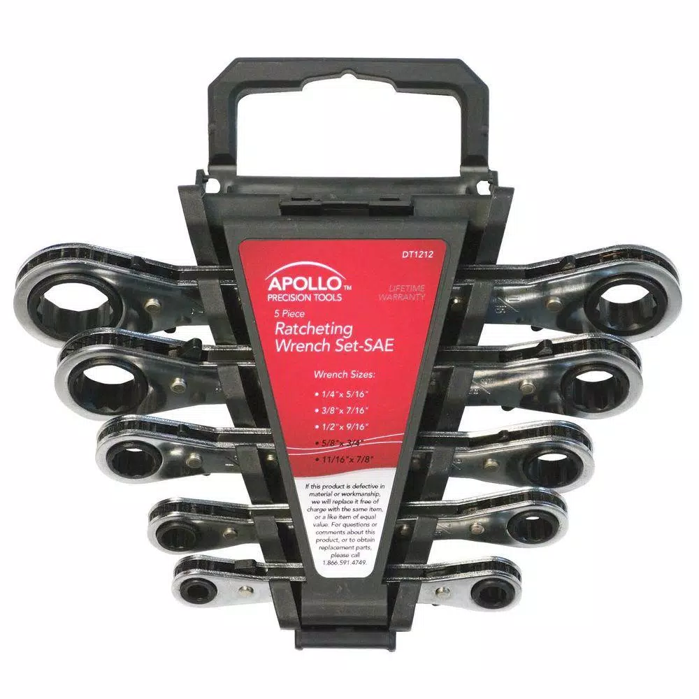 Apollo 5-Piece SAE Ratcheting Wrench Set