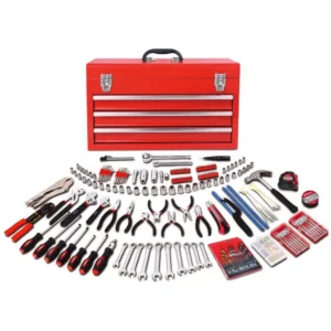 Apollo All Purpose Mechanics Tool Kit in 3-Drawer Steel Tool Box (300-Piece)