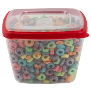 Home Basics 8-Piece Nesting Plastic Food Storage Container Set with Multi-Color Snap-On Lids