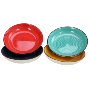 Gibson Home 12.05 oz. Assorted Colors Stoneware Pasta Bowls (4-Piece)