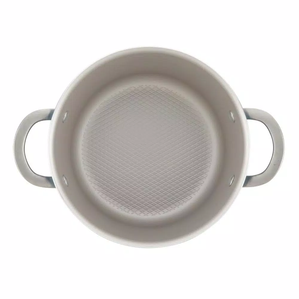 Ayesha Curry Home Collection 4.5 Qt. Twilight Teal Porcelain Enamel Non-Stick Covered Saucepot