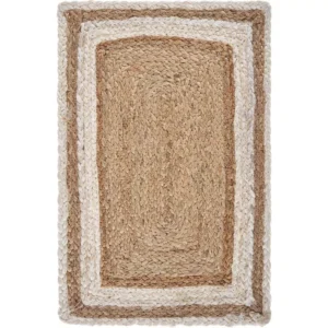 LR Home Toned 19 in. x 13 in. Bleach / Natural Jute Placemat (Set of 4)