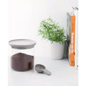 BergHOFF Leo 5 in. x 5 in. Gray Glass Food Container with Spoon