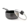 Better Chef 1.5 qt. Aluminum Nonstick Sauce Pan in Gray with Glass Lid