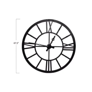 3R Studios Black Metal Framed Wall Clock