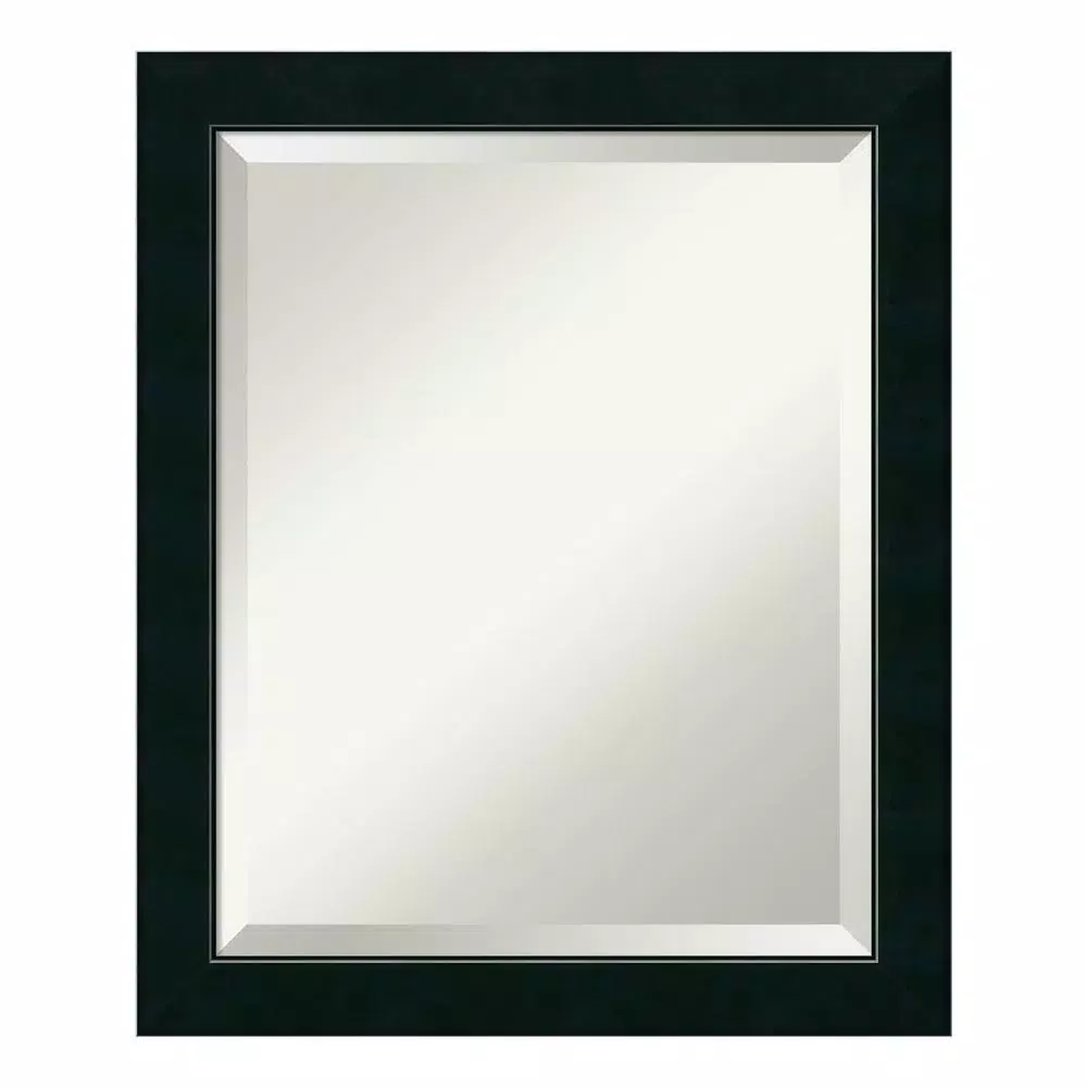 Amanti Art Nero 19 in. W x 23 in. H Framed Rectangular Bathroom Vanity Mirror in Black