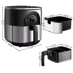 Costway 3.5 Qt. Electric Stainless Steel Air Fryer Oven Oilless Cooker 1300-Watts Auto Shut Off