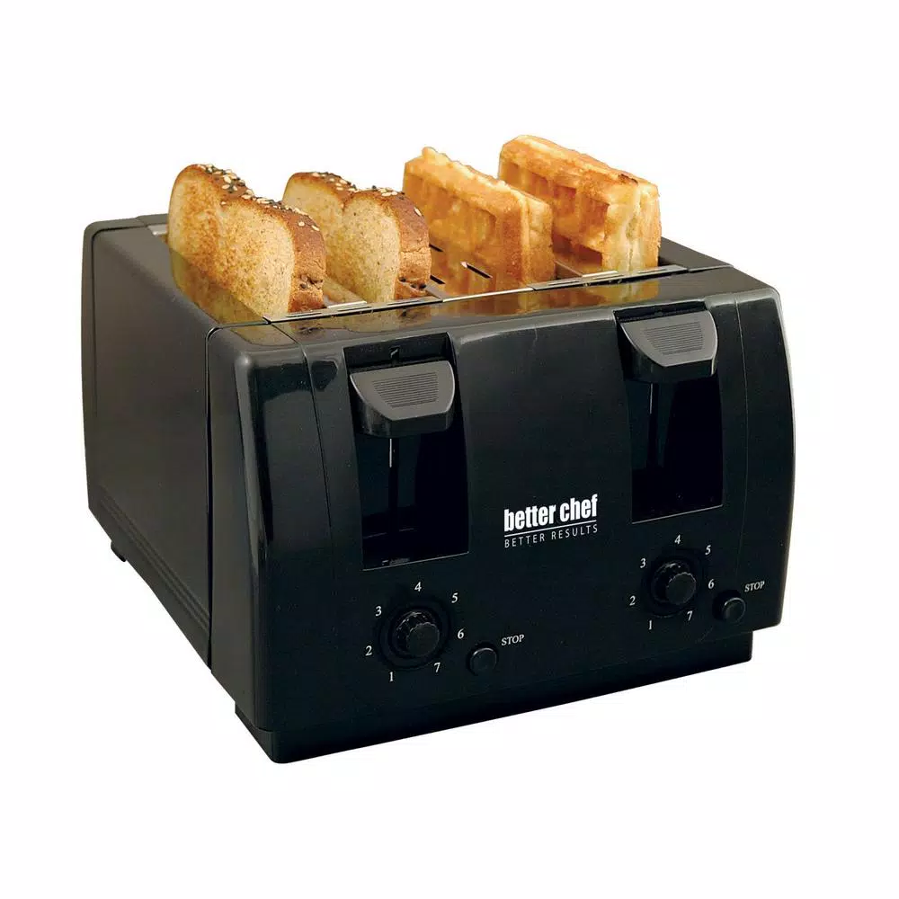 Better Chef Dual-Control 4-Slice Black Toaster