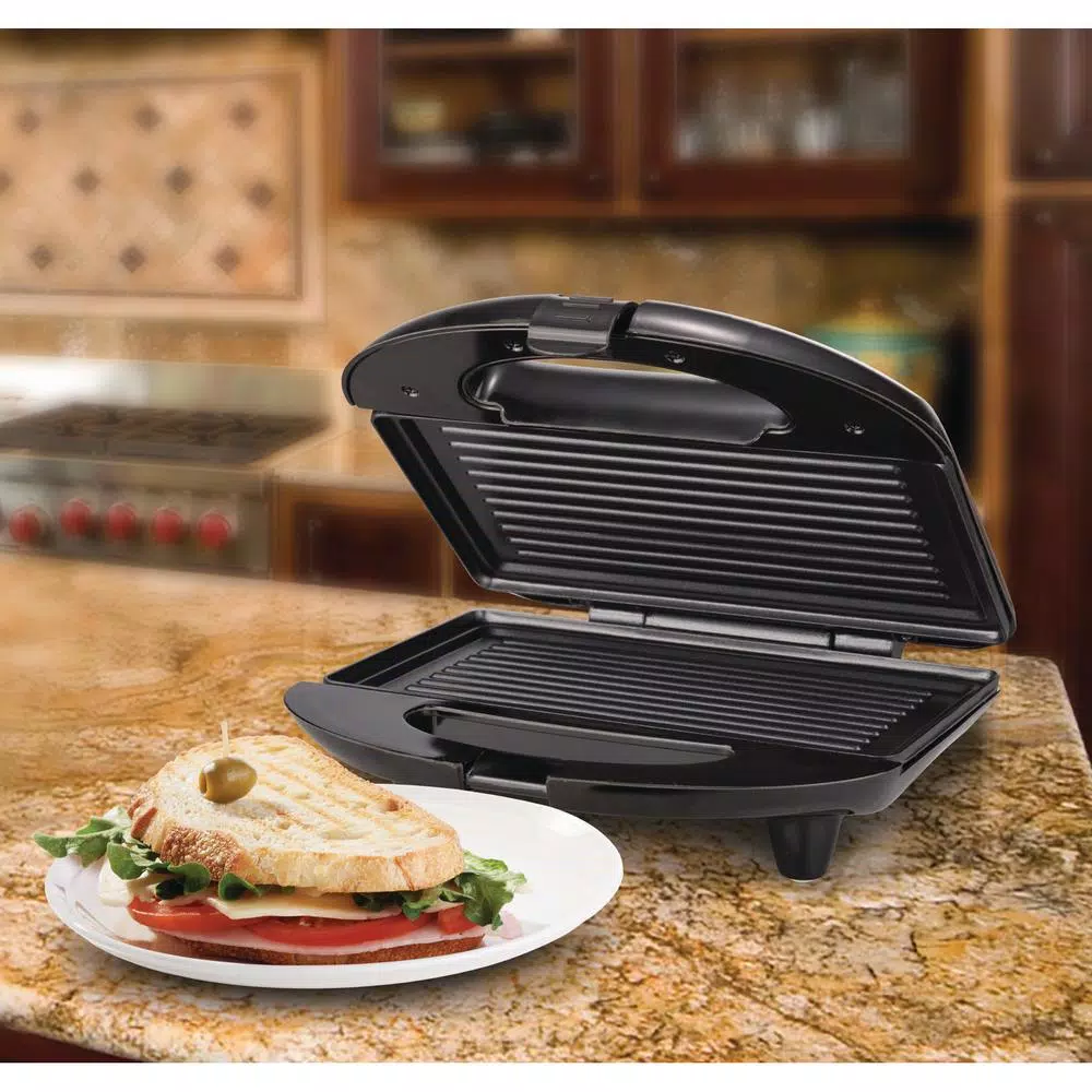 Brentwood Appliances 750 W Black Nonstick Panini Press and Sandwich Maker