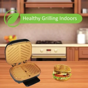 Brentwood Appliances 750-Watt Black 2-Serving Nonstick Indoor Electric Copper Grill and Panini Press