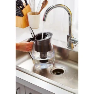 Brita Monterey 10-Cup Water Filter Pitcher in Black with Longlast Water Filter, BPA Free