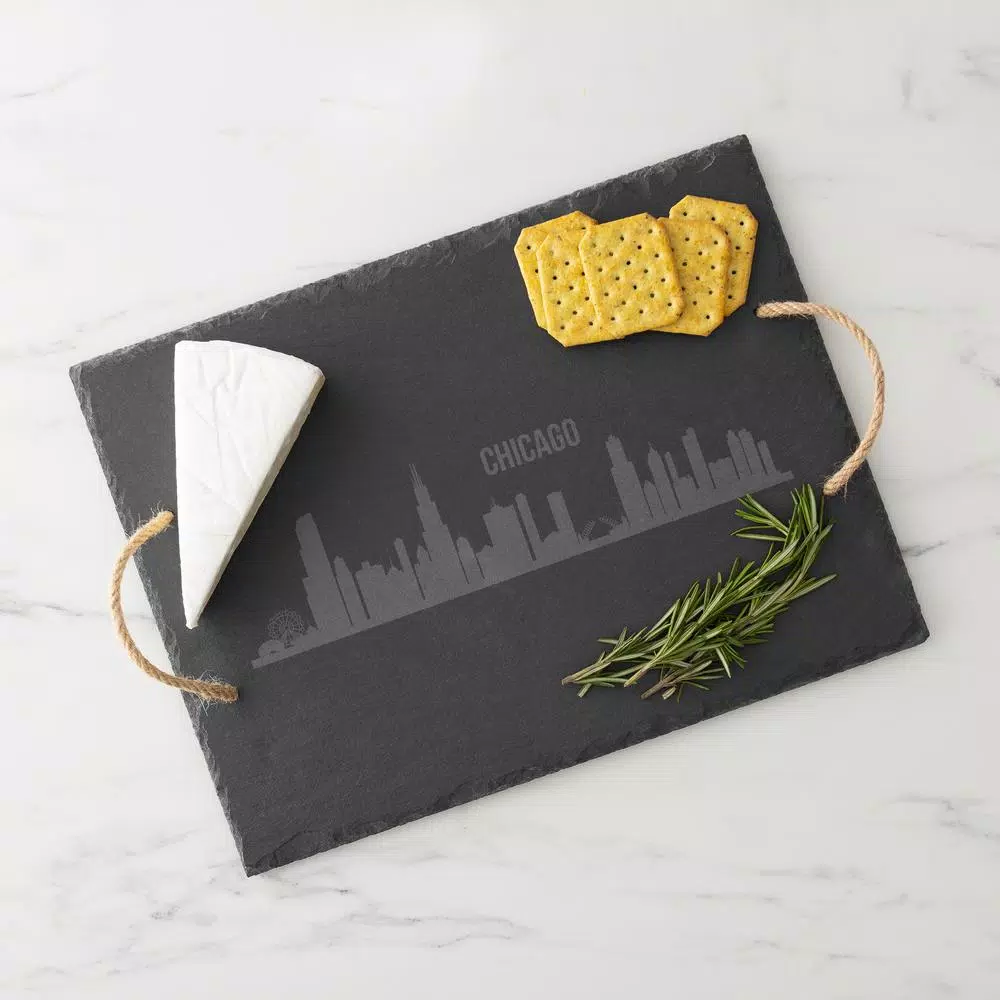 Cathy's Concepts Chicago Skyline Black Slate Serving Tray