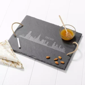 Cathy's Concepts Chicago Skyline Black Slate Serving Tray