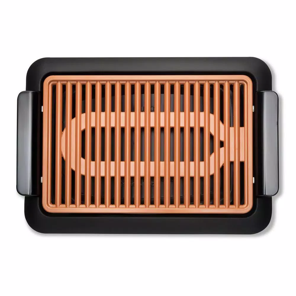 Gotham Steel 234 sq. in. Black Copper Non-Stick Ti-Ceramic Smoke-less Indoor Grill
