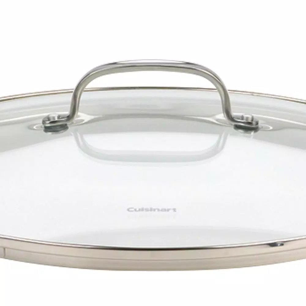 Cuisinart Chef's Classic 12 in. Hard-Anodized Aluminum Nonstick Skillet in Black with Glass Lid