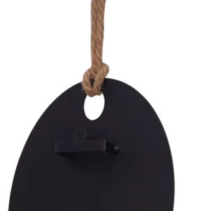 DANYA B Algarve Black Round Pillar Candle Sconce with Mirror and Rope