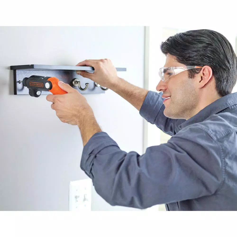 BLACK+DECKER 4-Volt MAX Lithium-Ion Cordless 1/4 in. Electric Screwdriver with Pivoting Handle, Light and Charger