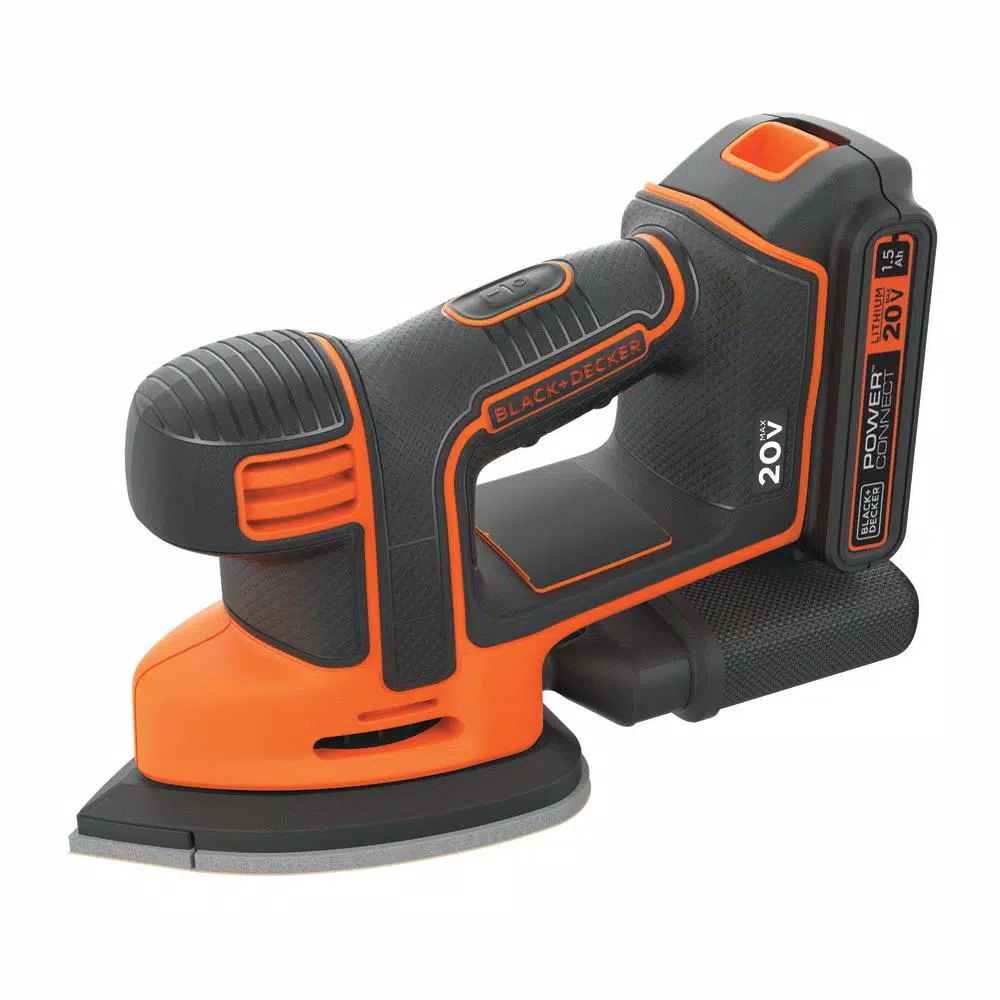 BLACK+DECKER 20-Volt MAX Lithium-Ion Cordless Mouse Sander with 1.5 Ah Battery and Charger