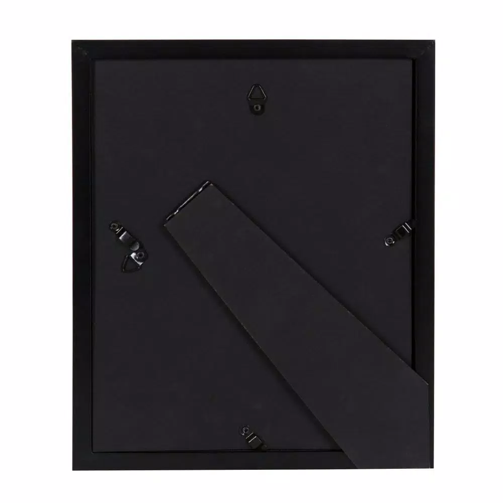 DesignOvation Gallery 8 in. x 10 in. Matted to 5 in. x 7 in. Black Picture Frame (Set of 4)
