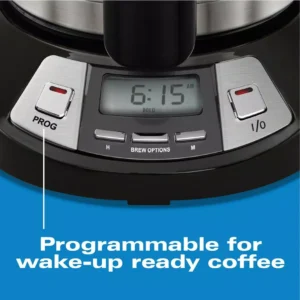 Hamilton Beach 8-Cup Black Programmable Coffee Maker with Thermal Carafe