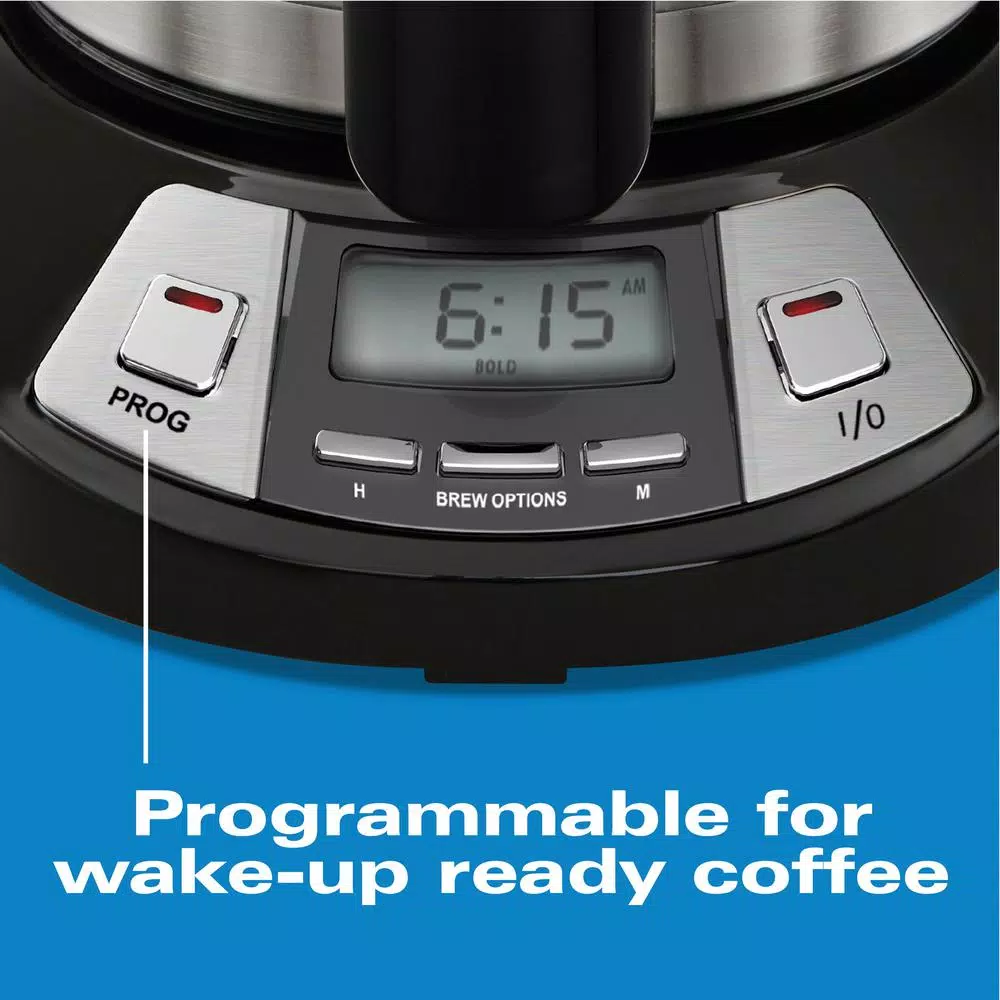 Hamilton Beach 8-Cup Black Programmable Coffee Maker with Thermal Carafe