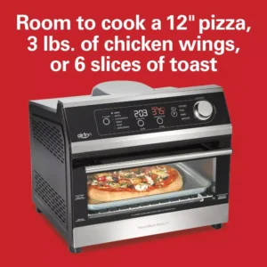 Hamilton Beach 1800 W 6-Slice Black Digital Air Fry Toaster Oven