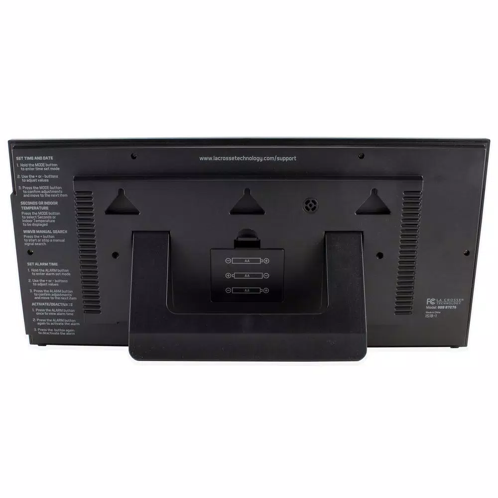 La Crosse Technology 15 in. Extra-Large Textured Atomic Digital Clock